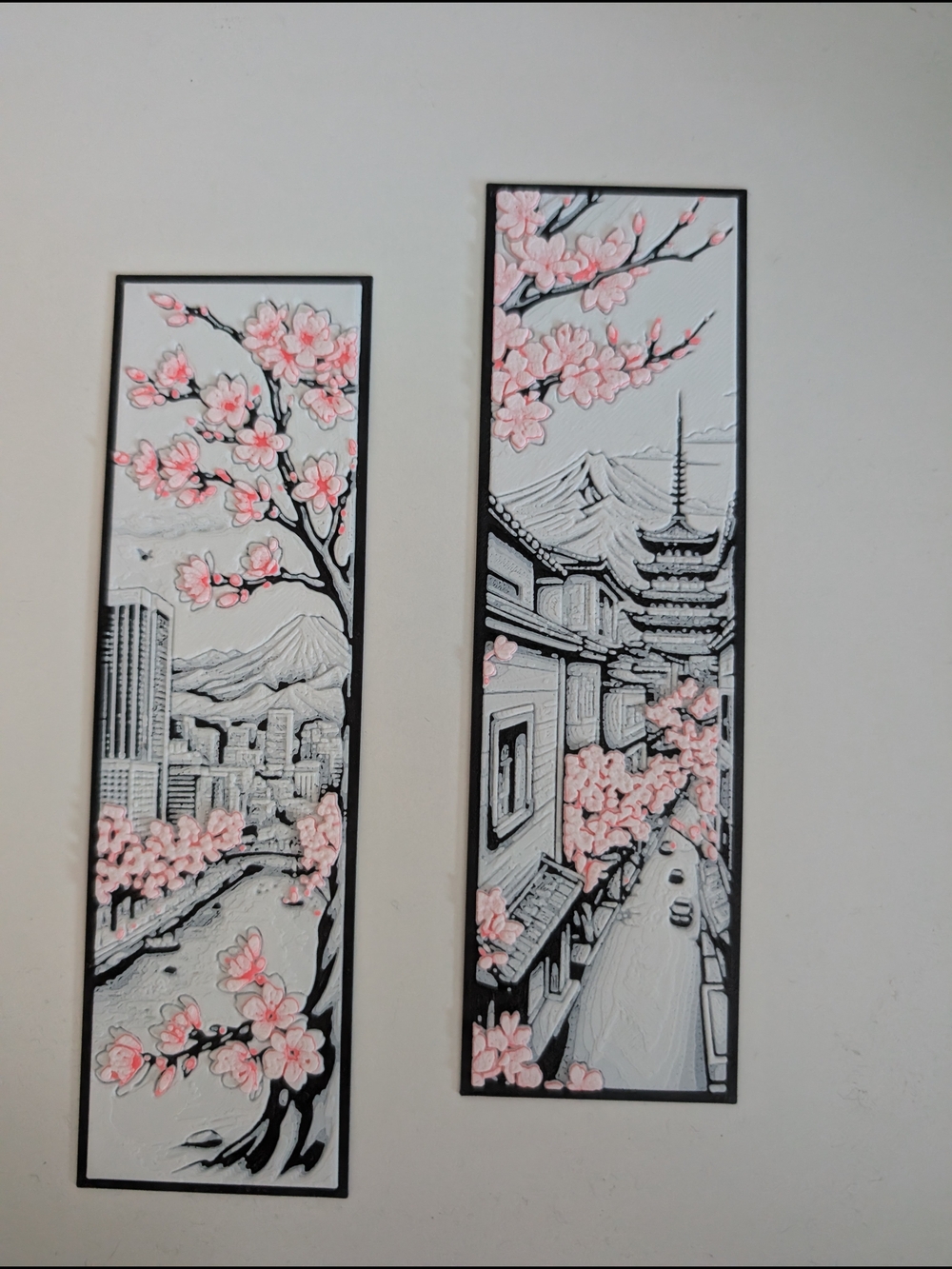 🌸Cherry Blossom Bookmarks - Pink & Black🌸